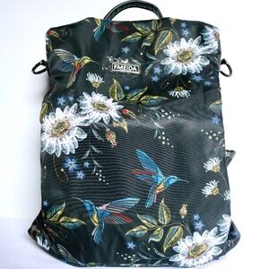 FMEIDA Backpack Convertible Crossbody Anti Theft Bag Hummingbird Floral Travel